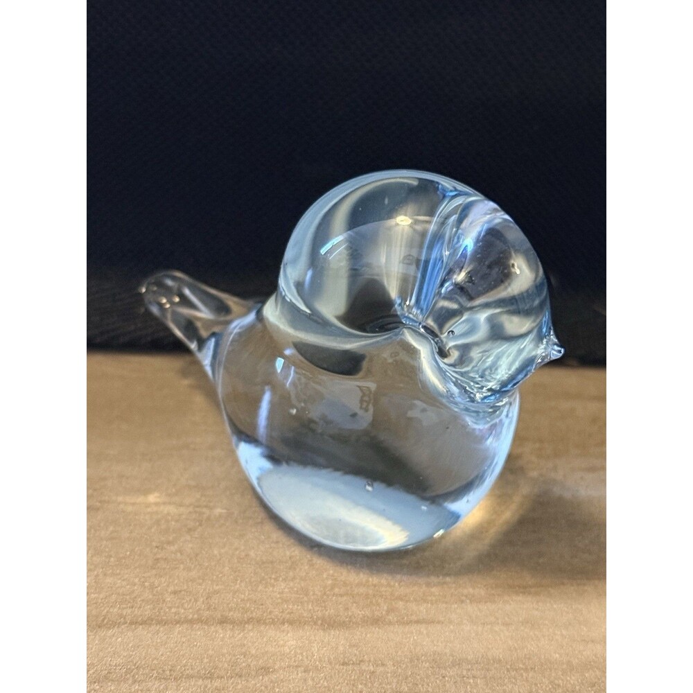 Vintage Handblown Glass Baby Blue Bird Paperweight Figurine